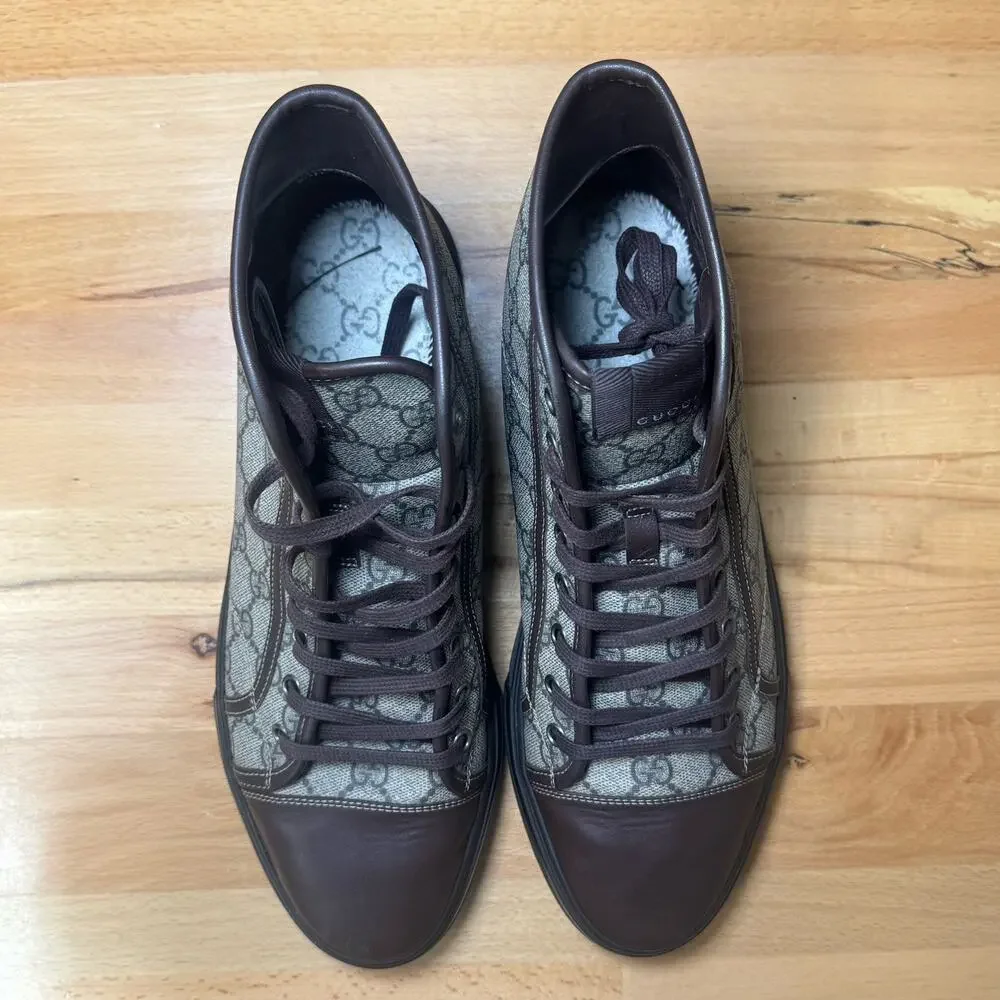 Gucci GG Supreme Monogram High Top Men's UK 10~US 11 295383 - Missing Insoles